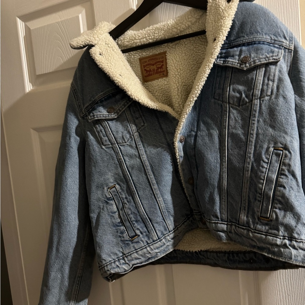 Blue Denim Sherpa Jacket